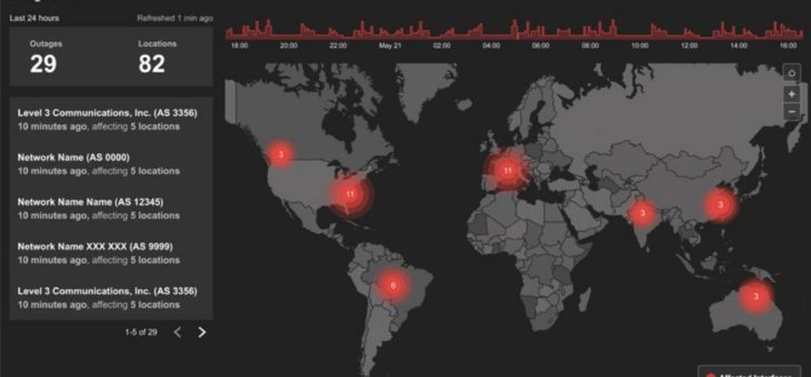 Weltweite Nutzung des Internets steigt:  ThousandEyes veröffentlicht interaktive globale Live-Karte zur Visualisierung von Internetausfällen
