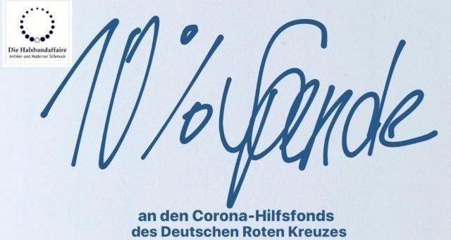 Die Halsbandaffaire spendet 10 Prozenz der Bestellsumme an den DRK Corona-Hilfsfonds