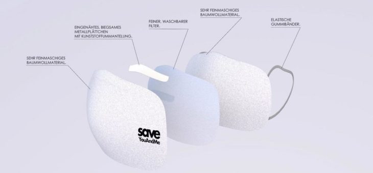 NEU: Trendige Designer-Stoffmasken von save YouAndMe by Nagy Collection aus 100% Baumwolle mit Spezial-Filter