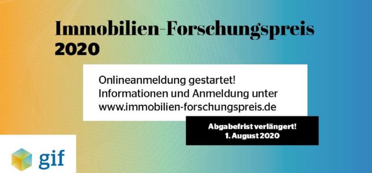 gif schreibt Immobilien-Forschungspreis 2020 aus