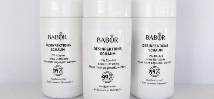 BABOR legt seinen Online-Bestellungen Desinfektionsmittel bei Unterstützung im Kampf gegen COVID-19