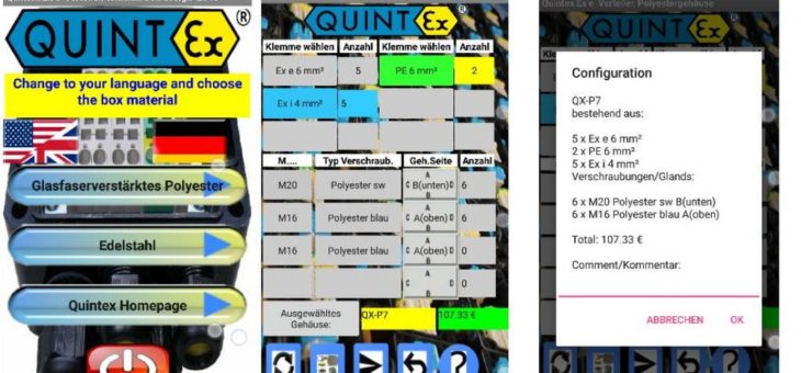 Android App für Ex e Verteiler/Klemmenkasten
