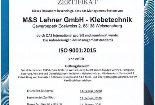 ISO 9001 Zertifizierung erfolgreich abgeschlossen