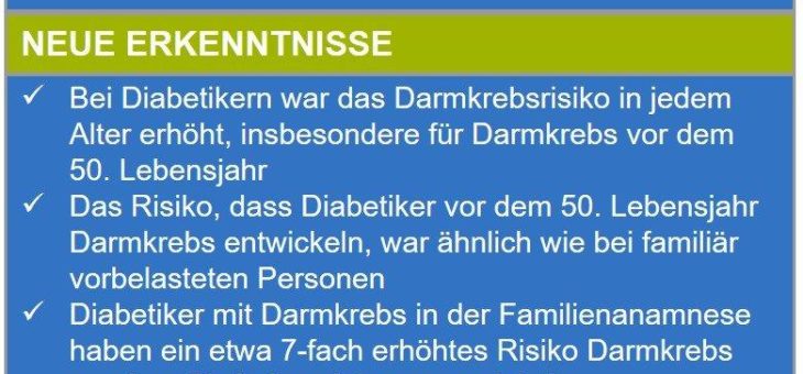 Diabetes mellitus: Ein Risikofaktor für frühe Darmkrebserkrankungen