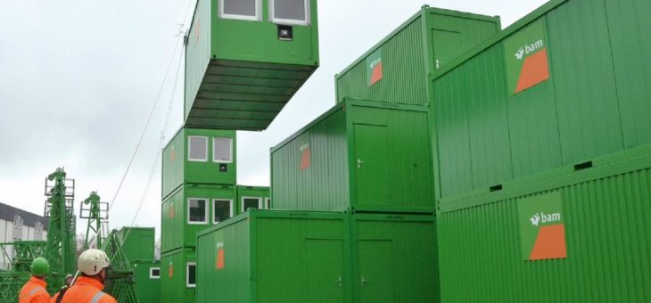 Hebt sicher ab: ConFlex, die Revolution zum Versetzen von Bau-Containern