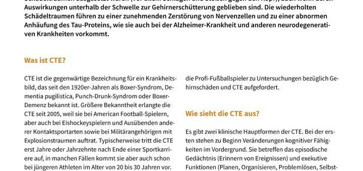 Chronische Traumatische Enzephalopathie (CTE)