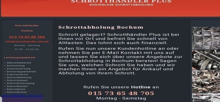Professionelles Recycling spezialisiert sind – Schrottabholung in Bochum