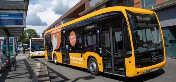 HEAG mobilo nimmt sechs Elektrobusse in Betrieb