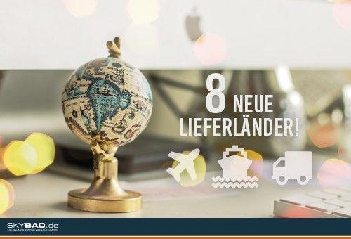 Skybad.de erweitert das Angebot an Lieferländern