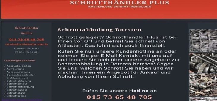 Mobile Schrotthändler Dorsten fahren zum Kunden Schneller Service