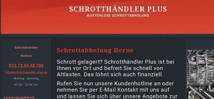 Schrotthändler in Herne zahlen wir gute Preise