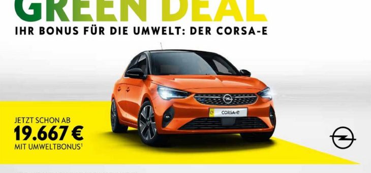 Jetzt ist Kaufzeit: Opel Corsa-e schon ab 19.667 Euro mit Umweltbonus