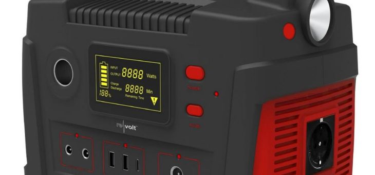 revolt Powerbank & Solar-Konverter HSG-900, 114 Ah, 420 Wh, 230 V, 12 V, USB, 600 Watt