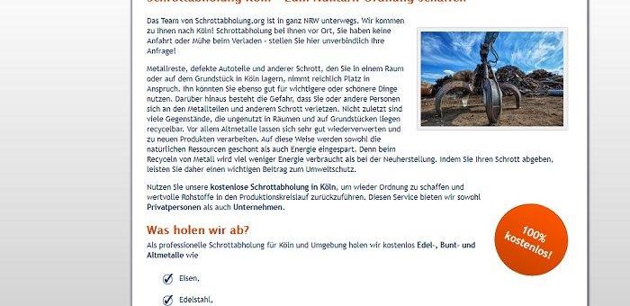 Schnell unser kostenloses und unkompliziertes Schrottabholung Köln
