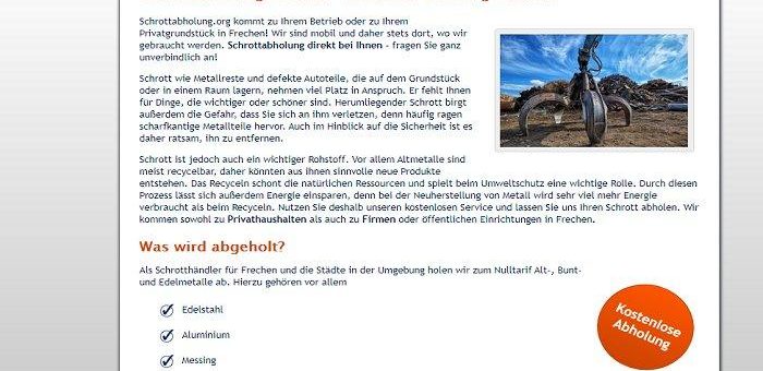 Schrotthandel, Schrottabholung frechen und Entsorgung