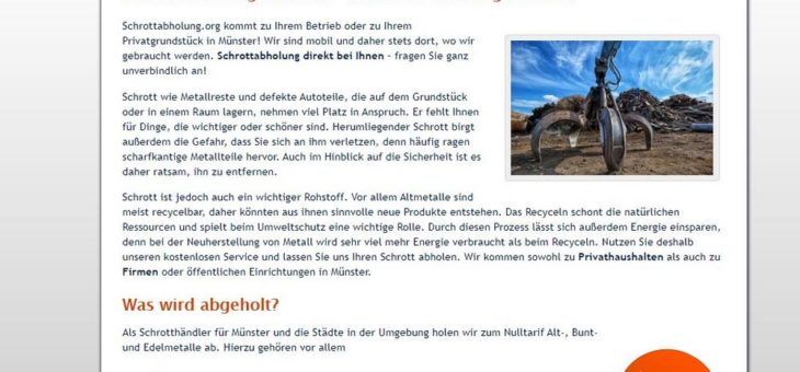 Altmetall loswerden leicht gemacht mit der Schrottabholung Münster