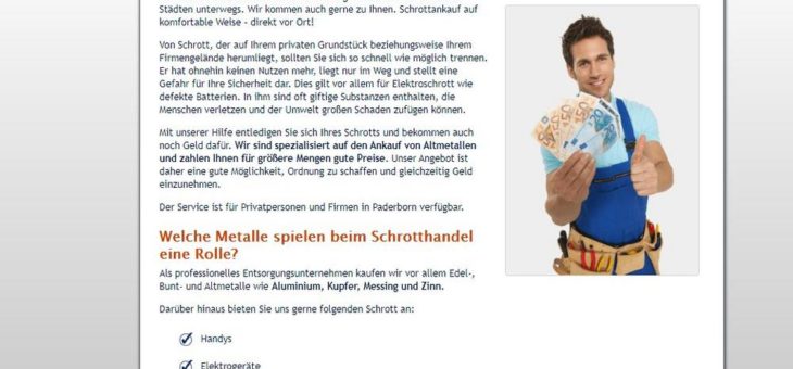 Schrottankauf Paderborn schnelle Abwicklung und bester Preis