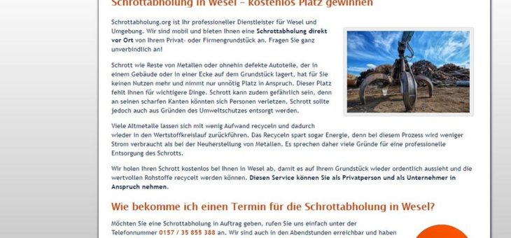 Das Team von Schrottabholung.org hilft bei der Demontage – Schrottabholung Wesel