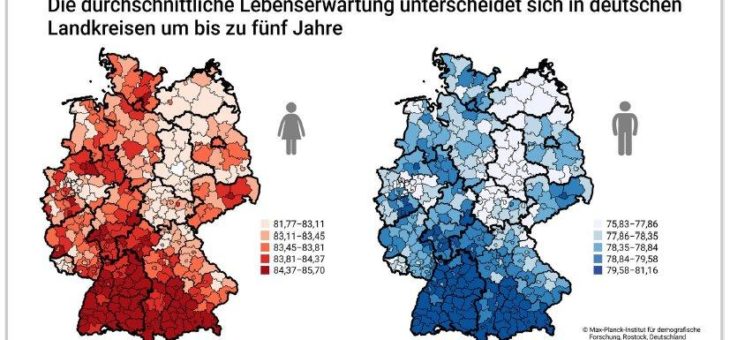 Lebenserwartung in Landkreisen: Richtig lang lebt man nur in Süddeutschland