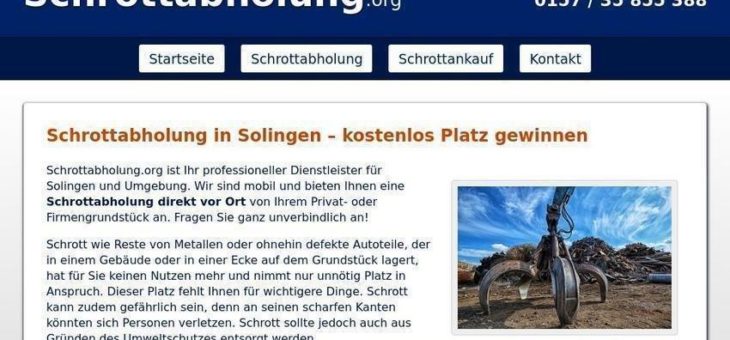 Schrottabholung in Solingen arbeitet für die Kunden kostenlos – Schrottabholung.org