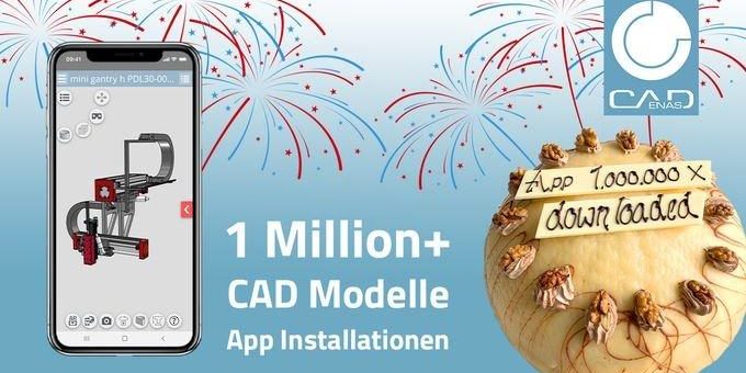 3D CAD Models Engineering App von CADENAS freut sich über 1 Million Installationen