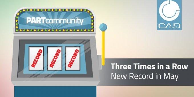 Der Triple ist perfekt: PARTcommunity glänzt drei Monate in Folge mit neuem 3D CAD Modelle Downloadrekord