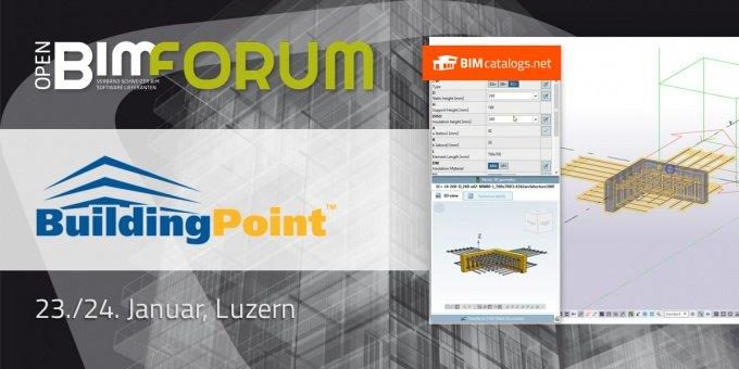 BuildingPoint Schweiz AG präsentiert BIMcatalogs.net CAD Integration in Tekla Structures beim open BIM FORUM 2019