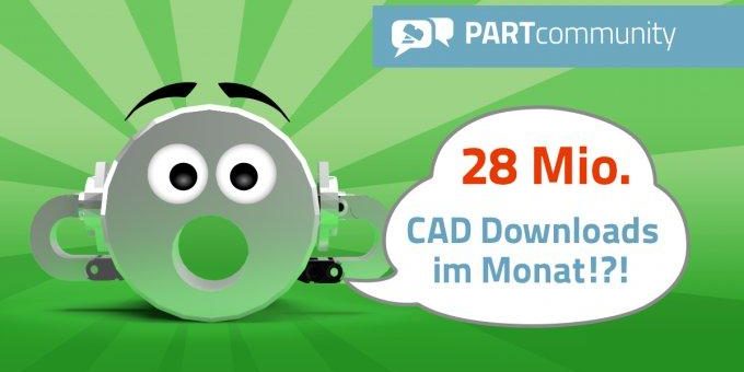 Grund zum Staunen: PARTcommunity erreicht über 28 Mio. CAD Modelle Downloads pro Monat
