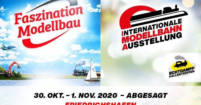 Int. Modellbahn-Ausstellung, Faszination Modellbau und Echtdampf-Hallentreffen 2020 abgesagt!