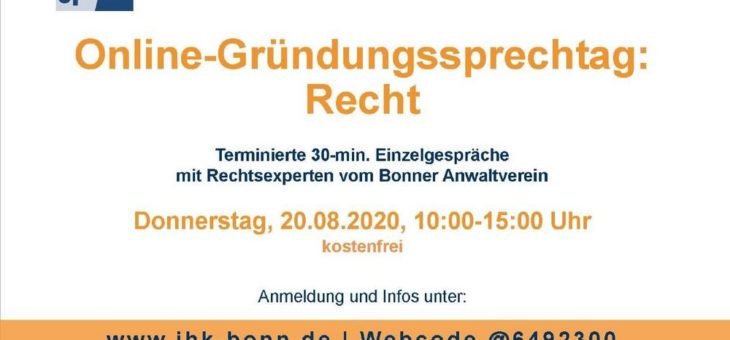 IHK richtet Online-Gründungssprechtag Recht aus