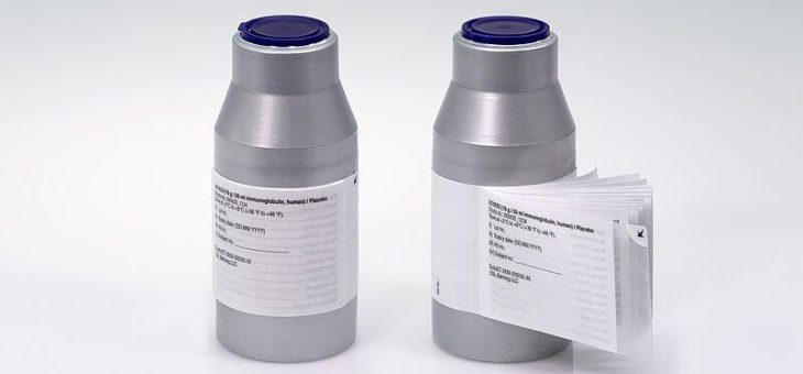 Speziallabel von Schreiner MediPharm verblindet Vials für klinische Studie von CSL Behring