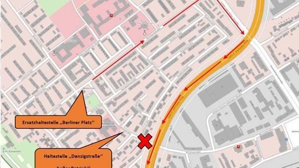 Baumaßnahmen an der Kreuzung Danzigstraße/Wirsingstraße