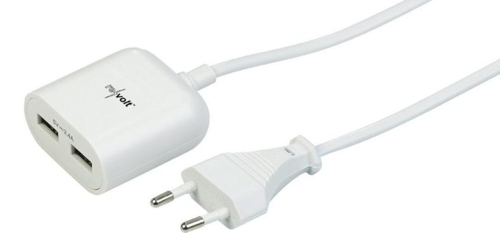 revolt 2-Port-USB-Netzteil mit 150-cm-Kabel und Smart-Power-Technologie, 12 Watt