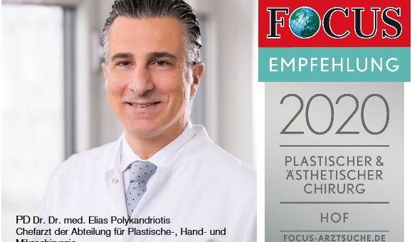 Hofer Chefarzt der Plastischen Chirurgie vom Focus empfohlen
