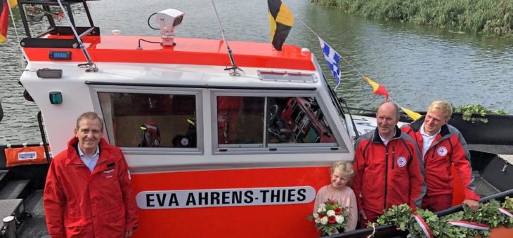 Neues Seenotrettungsboot der DGzRS in Ueckermünde auf den Namen EVA AHRENS-THIES getauft