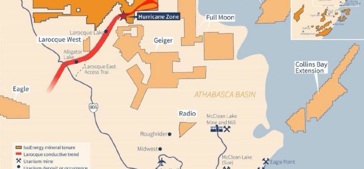 IsoEnergy Drills 12,8% U3O8 über 9,0m im Bohrloch LE20-54 und erweitert Hurricane-Zone nach Süden mit zwei stark   mineralisierten Löcher
