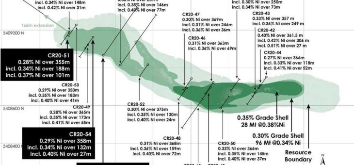 Drei zusätzliche Füllbohrungen erweitern fortlaufend höhergradigen Kern auf Nickel-Kobaltsulfid-Projekt Crawford von Canada Nickel