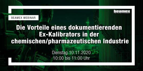 Beamex Webinar zum Thema „Die Vorteile eines dokumentierenden Ex-Kalibrators in der chemischen/pharmazeutischen Industrie“ am 10. November 2020