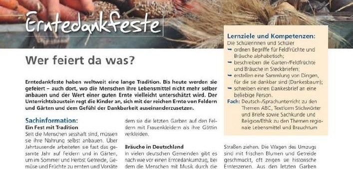 Erntedank: Mehr als landwirtschaftliche Tradition