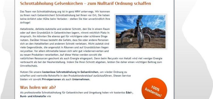 Die Schrottabholung Gelsenkirchen ist Ihr Partner