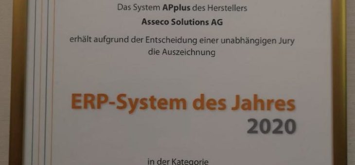 Expertenjury kürt APplus zum „ERP-System des Jahres“ für die Hightech-Branche