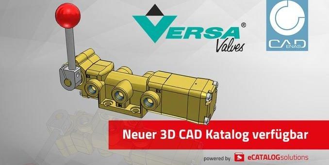 Versa Products bringt 3D CAD Produktkatalog für Ventile der V-Serie auf den Markt