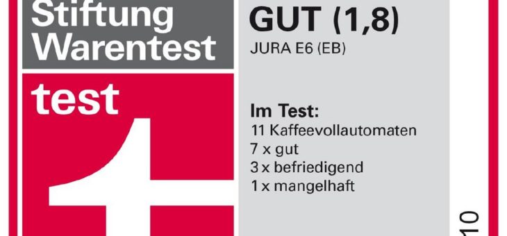 JURA E6 ist Testsieger der Stiftung Warentest