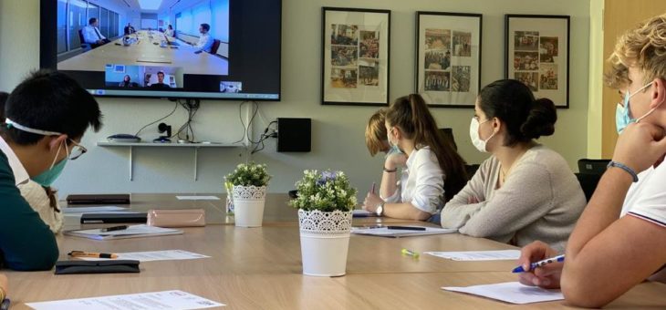 Die internationale Schule ISR Neuss setzt ih-re Veranstaltungsreihe mit renommierten Firmen aus dem Rheinland während der Pandemie digital fort