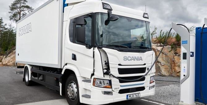 Vollelektrischer Scania Lkw mit bis zu 250 km Reichweite