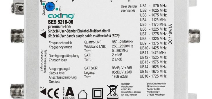 Neuer Einkabel-Multischalter für bis zu 32 Endgeräte