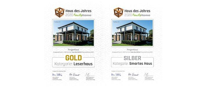 Haus des Jahres 2020 von FamilyHome: Doppelte Auszeichnung für FingerHaus