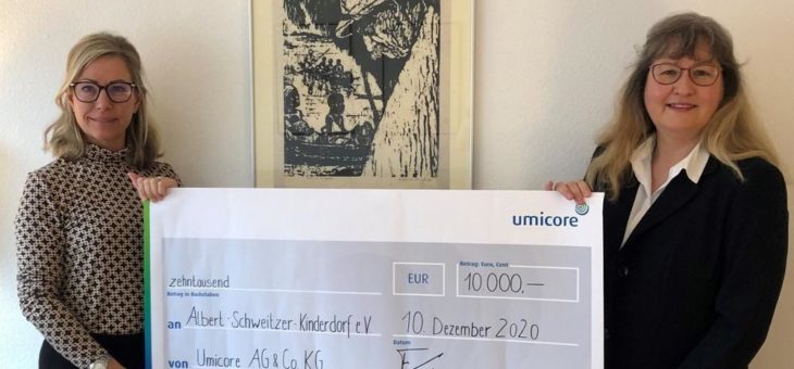 Umicore unterstützt gemeinnützige Vereine aus Hanau mit 24.000 €