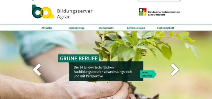 Bildungsserver Agrar mit neuen Angeboten