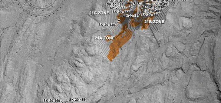 Skeena fügt oberflächennahe Vererzung in Zone 22 hinzu, 6,00 g/t AuÄq über 26,28 m